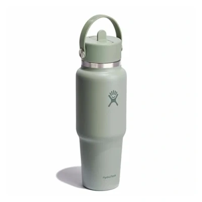 Image de Hydro Flask Travel Bottle 946 ml (32 OZ) Bouteille en acier inoxydable isolée avec isolation sous vide TempShield et bouchon Flex paille étanche Agave