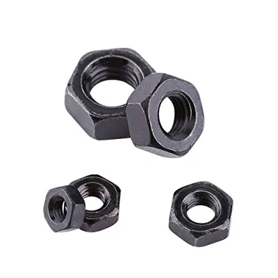 Image de 100pcs DIN934 M2 M5 Écrous Hexagonaux Noir Zinc Plaqué en Acier au Carbone pour Fixation de la Machine(M5)