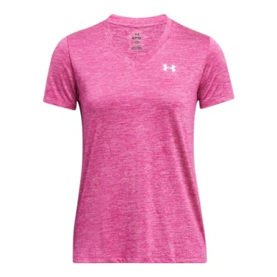 Image de Under Armour Tech SSV Solid, T Shirt de sport confortable pour femme, manches courtes avec col en V