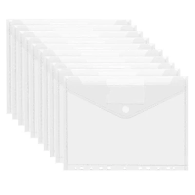 Image de 20Pcs Pochette Plastique Transparente A4,Pochette Classeur,Pochette pour documents A4,Pochettes en avec Bouton,Porte A4 (A)