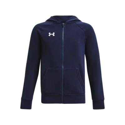 Image de Under Armour Sweat à Capuche zippé en Polaire Rival Sweatshirt Garçon, Bleu Marine/Blanc, XS