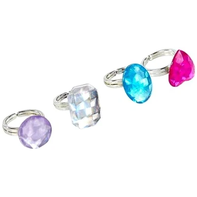 Image de Simba 105560071 Steffi Love Girls Anneaux diamant 2 rangés, il n&#039;y a qu&#039;un seul article, bagues scintillantes de différentes couleurs et formes, 4 pièces, à partir 5 ans