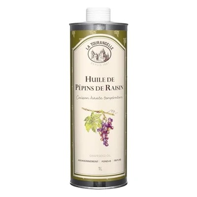 Image de La Tourangelle Huile de pépins raisins Goût neutre Cuisson haute température Riche en omega 6 1L