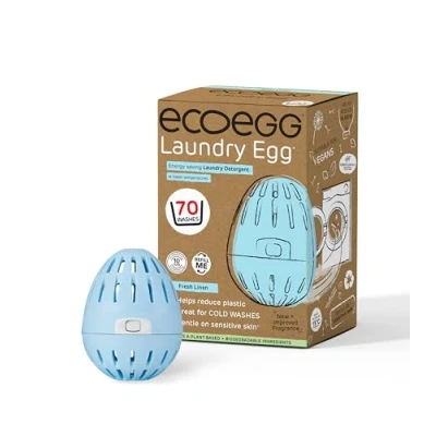 Image de Ecoegg Oeuf de Lessive Remplacement du détergent et conditionneur tissu sensible pas enzymes, phosphates, huile palme, blanchissement chlore Peau Lin frais 70 lavage