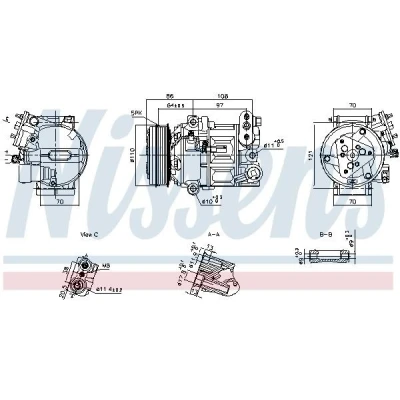 Image de NISSENS 890591 Compresseur De Climatisation 12 PAG 46 R 134a