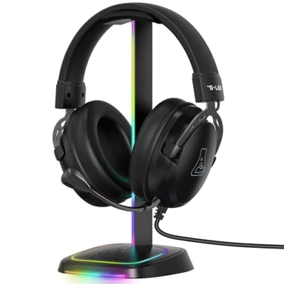 Image de Support casque gamer The G Lab K STAND NEON RGB Filaire Éclairage Noir
