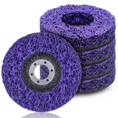 Image de 5 Pièces Disques de Nettoyage CSD 125mm, Disque Meuleuse, Abrasif, Meuleuse pour Enlever la Rouille Peinture (Violets)