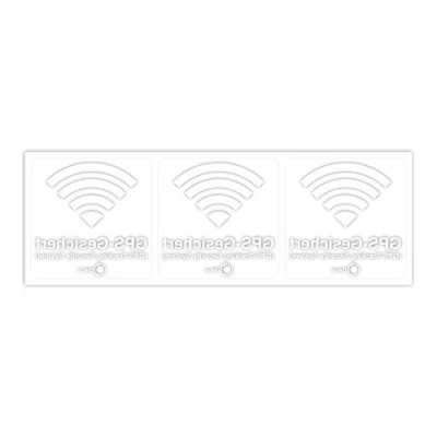 Image de Lot de 3 autocollants GPS sécurisés Blanc 6 x cm Avertissement Tracking Security System Alarme sécurisée Adhésif intérieur résistant aux intempéries hin_501