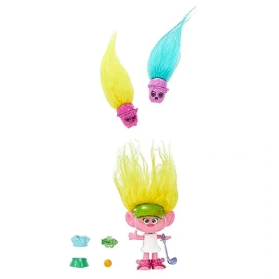 Image de Mattel Trolls 3, Figurine Viva Hair Pops à Fonction Avec Vêtements Amovibles, 2 Et Accessoires Surprises Inclus, Jouet Enfant, A Partir De 3 Ans, HNF11