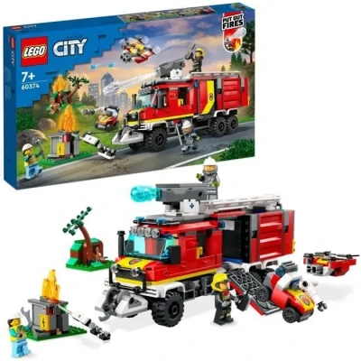 Image de LEGO 60374 City Le Camion d’Intervention des Pompiers, Jouet avec Drones Terrestres et Aériens, Figurines, Véhicule d&#039;urgence Moderne, Enfants 7 Ans