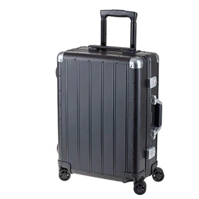 Image de Alumaxx 45171 Orbit Valise à roulettes en Aluminium avec 4 Doubles 360 Noir 54 x 40 20 cm