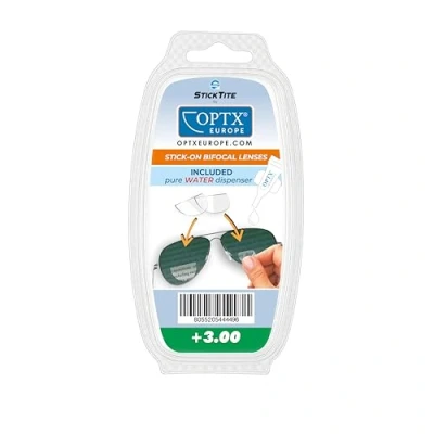 Image de Lentilles bifocales hydro adhésives amovibles pour presbytie lunettes ordinaires et de sport, sport graduées (+1.25)