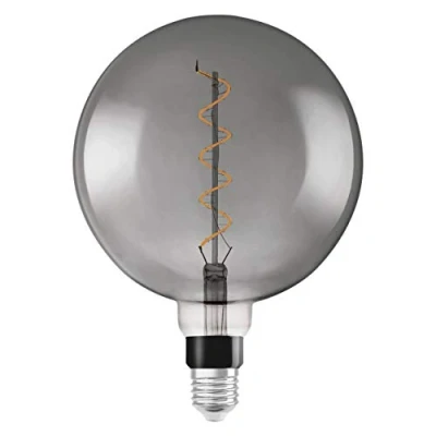 Image de OSRAM Vintage Edition 1906 Ampoule LED à Filament Spirale, Culot E27, Forme Globe 200mm Fumée, Dimmable, Blanc Chaud 1800K, 4W