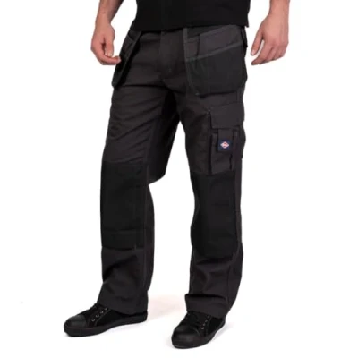 Image de Lee Cooper Workwear LCPNT216 Hommes Multi Poches avec Genouillères Étui Fixe Travail Pantalon Cargo, Gris Noir, 40W / 31L