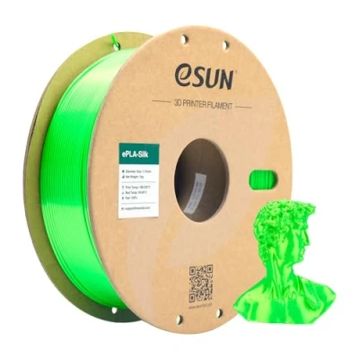 Image de eSUN PLA Soie Filament 1.75mm, Soyeux Brillant Imprimante 3D PLA, Précision Dimensionnelle +/ 0.05mm, 1KG Bobine (2.2 LBS) d&#039;impression pour 3D, Vert