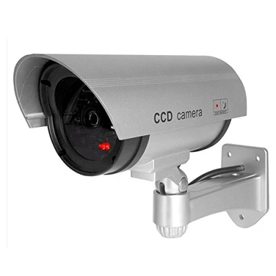 Image de ELEAR™ 2 X argent Fausse sécurité fictive Caméra CCTV imperméable à l&#039;eau IR LED Surveillance intérieure extérieure