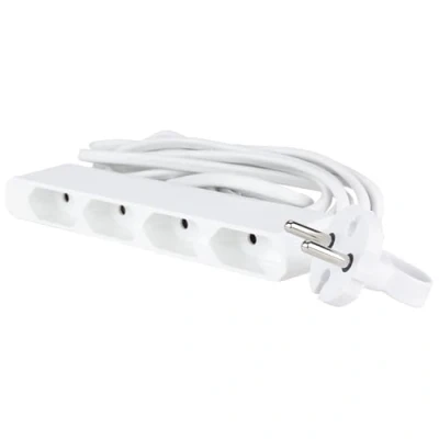 Image de Bloc multiprise sans Interrupteur x4 GAO 0257 Blanc