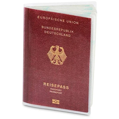 Image de Lot de 2 étuis Protection pour Passeport (à partir d&#039;avril 2017), indélébile et Transparent dans Une Housse indéchirable. Protège l&#039;eau, la poussière saleté