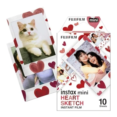 Image de Papier photo Instantané FUJIFILM 10 Films Mini Heart Sketch