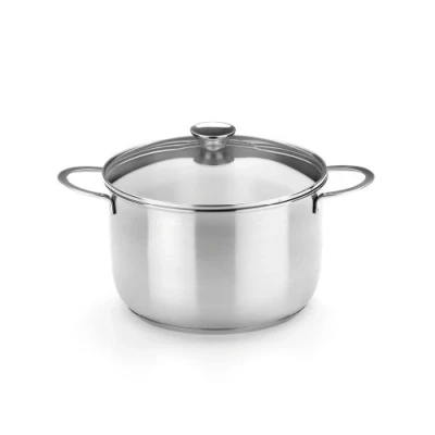 Image de BRA Ancora Marmite, 16 cm, Acier Inoxydable 18/10, avec Couvercle en Verre, Compatible Tous Feux Dont Induction