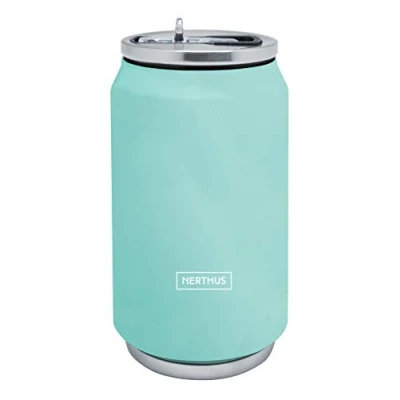 Image de Nerthus FIH 785 Canette isolante double paroi Corail 330 ml, acier inoxydable, joint en silicone, sans BPA, 18/8