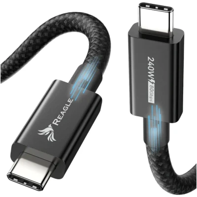 Image de Câble Thunderbolt 5 USB C PD 240W 16K 80 Gbps USB4 REAGLE 15m