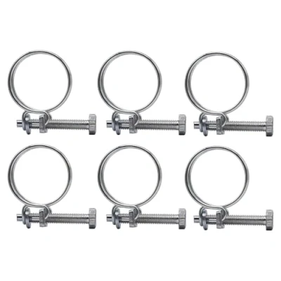 Image de SKIR&#039;CO Lot de 6 colliers serrage réglables à double fil 26 30 mm, en acier galvanisé, diamètre réglable