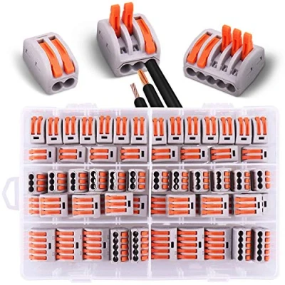 Image de Pluworks 60 pièces Connecteurs électriques avec levier de commande,20pcs 2 entrées, 30pcs 3 entrées,10pcs 5 entrées Blanc (2/3/5)