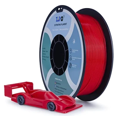 Image de ZIRO Filament de imprimante 3D PLA Basic Color Series 1.75mm 1kg (2.2 lbs), Précision Dimensionnelle +/ 0.03mm, Rouge