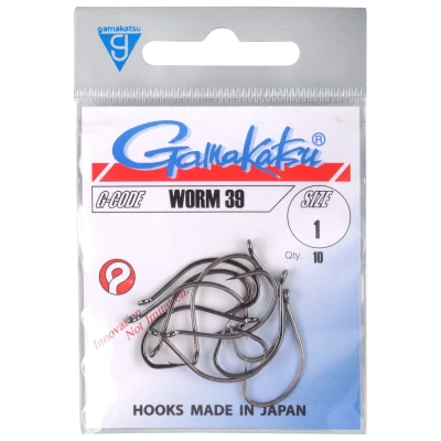 Image de Gamakatsu Haak Worm 39 Eyed (10 pcs) Taille : crochet 4