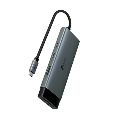 Image de TP Link UH7020C Hub USB C PD100W, 4K 60Hz HDMI, 1x C, 2x A, Cartes SD et microSD jusqu&#039;à 200 Mo/s, Compatible avec MacOS, Windows, Linux, iPad OS, iOS, Android, ChromeOS, Nintendo