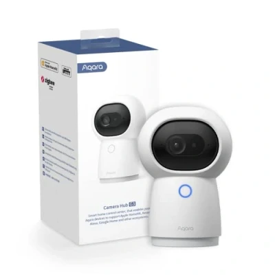 Image de Aqara 2K PT Camera Interieur WiFi 2,4/5 GHz Hub G3, Reconnaissance du Visage et des Gestes, Télécommande Infrarouge, 360, Fonctionne avec HomeKit Secure Video, Alexa, Google Assistant, IFTTT