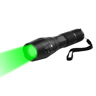 Image de WESLITE Lampe Torche Verte, de Poche Lumière Verte Chasse Vert 250 Mètres 1 Mode Zoom capable et étanche pour la Pêche Vision Nocturne Randonnée en Camping