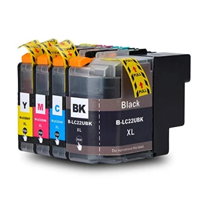 Image de Karl Aiken LC22UXL Remplacement pour Brother LC22U XL Grande Capacité Cartouches d&#039;encre Compatible avec DCP J785DW MFC J985DW Imprimante (4(1Noir/1Cyan/1Magenta/1Jaune))
