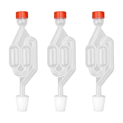 Image de HASLED Tubes de Fermentation, Barboteur avec Bouchons en Caoutchouc,Airlock Bubbler Convient pour Brasser la Bière, du vin, Faire Fermenter des Cornichons