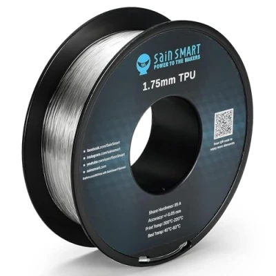 Image de SainSmart Clear Flexible TPU 3D Printing Filament, 1.75 mm, 0.8 kg, Dimensional Accuracy +/ 0.05 mm
