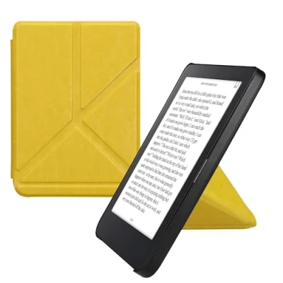 Image de kwmobile Étui Compatible avec Kobo Clara 2E Coque à Rabat magnétique Tablette eReader Similicuir Jaune