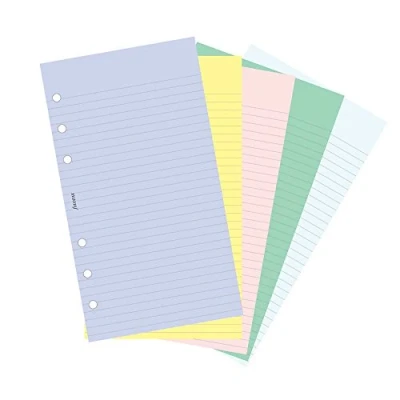 Image de Filofax Papers 100 Plain and Ruled Notepaper, Multicolor Assortment Personal Size FF 130502