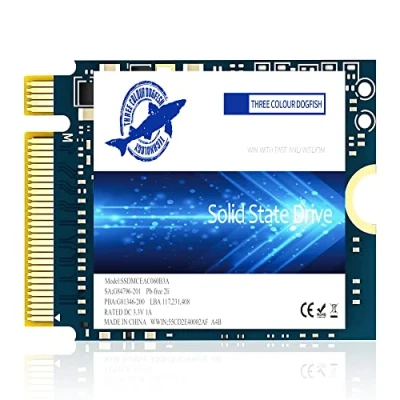 Image de Dogfish SSD M.2 2230 NVMe PCIe 4.0 512Go 3D TLC NAND Gaming Disque Interne pour Steam Deck PS5 Surface Pro Laptop Desktop (M.2 4.0, 512 Go)