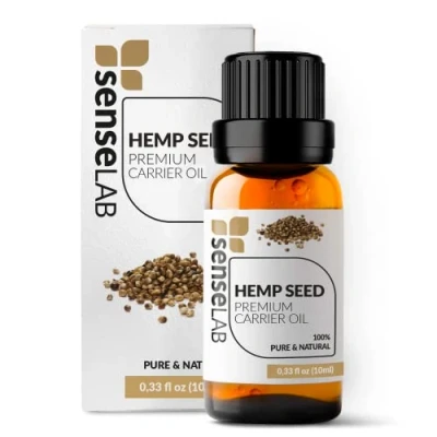 Image de SenseLAB Huile de chanvre support naturelle 100% pure, pressée à froid, pour mélanges d&#039;huiles essentielles hydratante le soin la peau et des cheveux (30 ml)