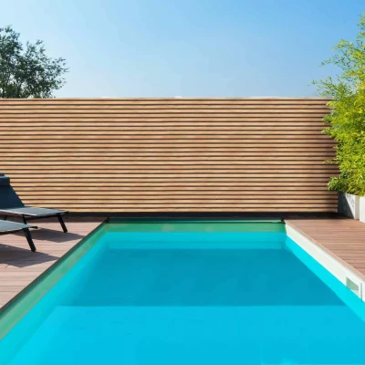 Image de Brise vue occultant effet claustra en bois IDMARKET 1,5 x 10 M 160 gr/m²