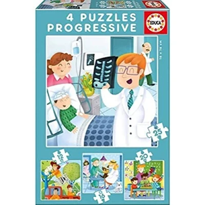 Image de Educa Quand Je Serai Grand Veux étre…4 Puzzles Enfant Progressifs. +3 Ans. Ref. 17146