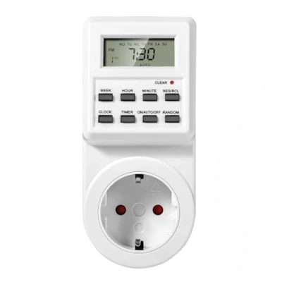 Image de Vinabo Programmateur Prise Electrique et Digitale, Programmable à Cycle Alternatif répétitif, Minuteur Compte Rebours, with LCD, Économiser Électricité