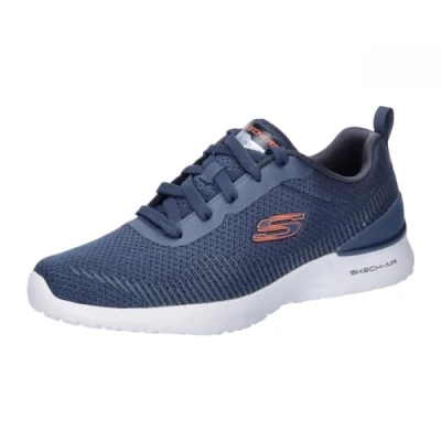 Image de Skechers Homme air Dynamight Bliton Baskets, Bordure Orange synthétique en Maille Marine, 41.5 EU