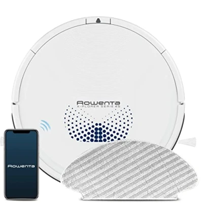 Image de Rowenta X plorer Série 45 RR8277 Robot Aspirateur Brosse Actif Motorisée 3 Modes de Navigation Système Aqua Power Capteurs Avancés Batterie Lithium ION Durable Autonomie 150 Min