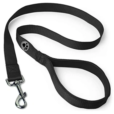 Image de iGadgitz Home U7155 Laisse Chien avec Poignée Rembourré Souple, pour Rembourrée Noir 100cm (1m)