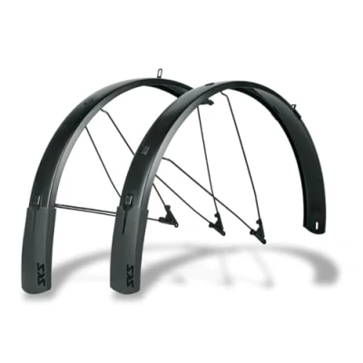 Image de SKS GERMANY BLUEMELS STYLE Kit de protection anti éclaboussures pour vélo 27,5&quot; 29&quot; 75 mm Noir avec adaptateur en V système sécurité ESC, entretoises doubles U stables, construction