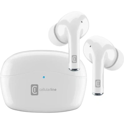 Image de Cellularline Vivid Écouteurs Casque Stéréo TWS HiFi Bluetooth 5.0 avec Boîtier de Charge Autonomie Totale 21 Heures Recharge 2 Portée 10 MT Blanc