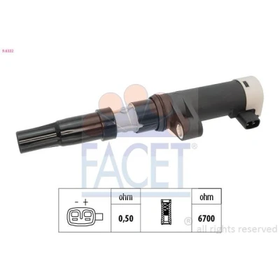 Image de FACET 9.6332 Bobine d&#039;allumage RENAULT: CLIO 2, 3, TWINGO DACIA: Duster SUV, Sandero I, Logan I MCV, OPEL: Vivaro A Van
