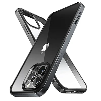 Image de SUPCASE Coque pour iPhone 13 Pro Max 6,7 Pouces (2021), Dos Transparent Protection Ultra Fine [Unicorn Beetle Edge] avec Bumper TPU Intérieur Antichoc, Design Bords Plats (Noir)